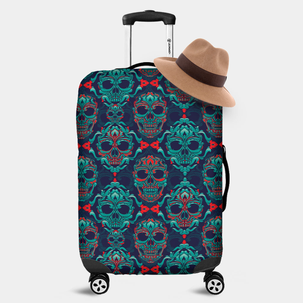 Ornamental Sugar Skull Luggage Cover