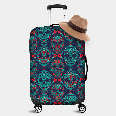 Image of Ornamental Sugar Skull Luggage Cover