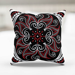 Mandala Pillow Cover Black