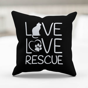 Live Love Rescue Cat Pillow Cover