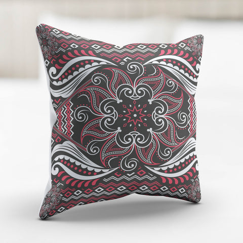 Image of Mandala Pillow Cover Pink and Gray