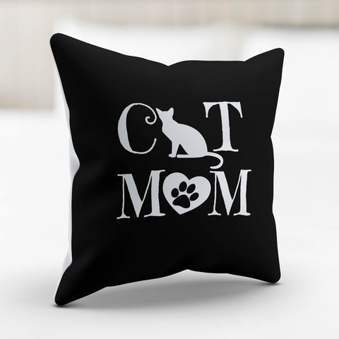 Image of Cat Mom Heart Pillow Cover