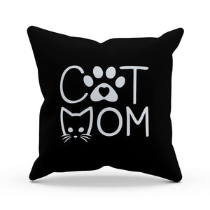 Cat Mom Kitty Face Pillow Cover