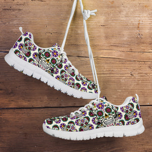 Violet Sugar Skull Running Shoes White