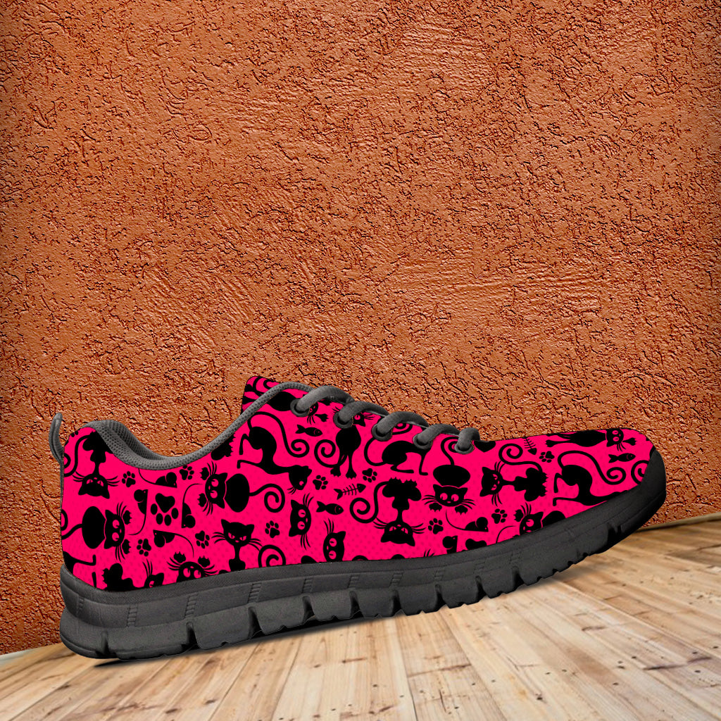 Cats Running Shoes Pink Black