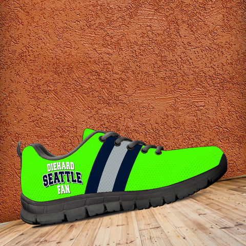 Image of Diehard Seattle Fan Sports Running Shoes Green Black