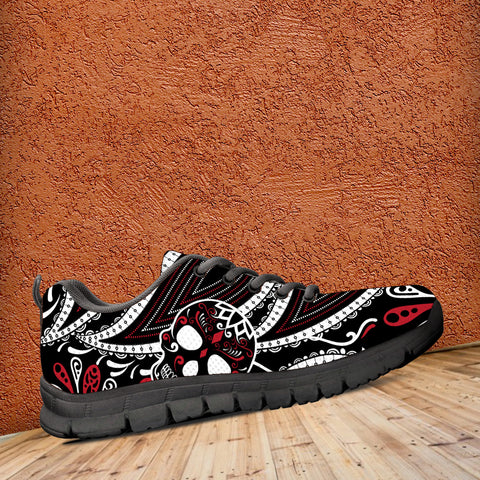 Image of Ornamental Skull Running Shoes Black