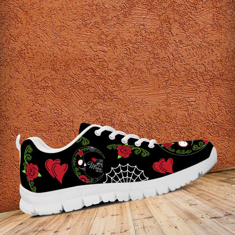 Love You To The Moon Sugar Skull Running Shoes White