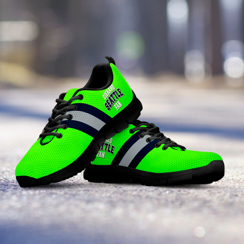 Diehard Seattle Fan Sports Running Shoes Green Black