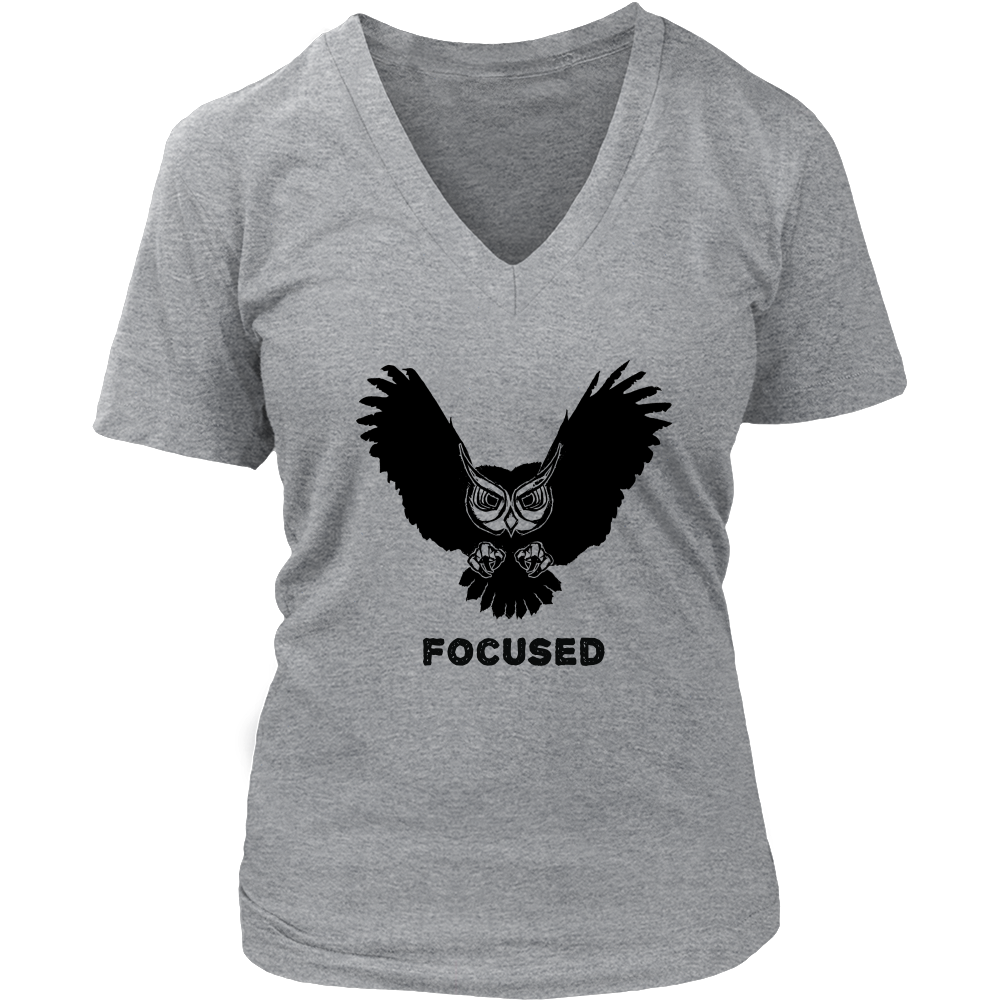 Focused Owl Women's V-Neck T-Shirt
