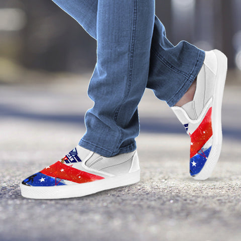 Image of American Veteran Slip On Shoes White