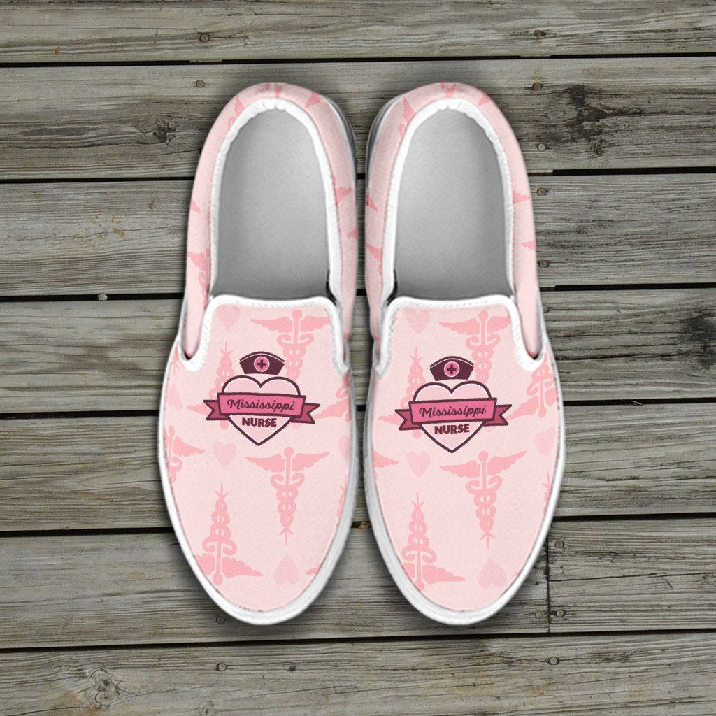 Mississippi Nurse Slip On Shoes Pink