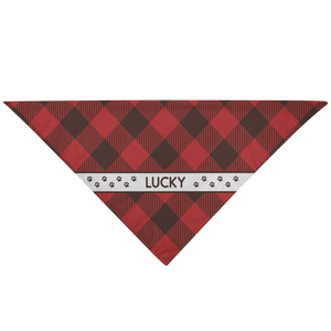 Personalized Dog Bandana Red Flannel Name