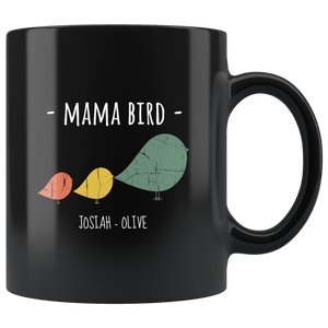 Mama Bird Black Mug Josiah Olive
