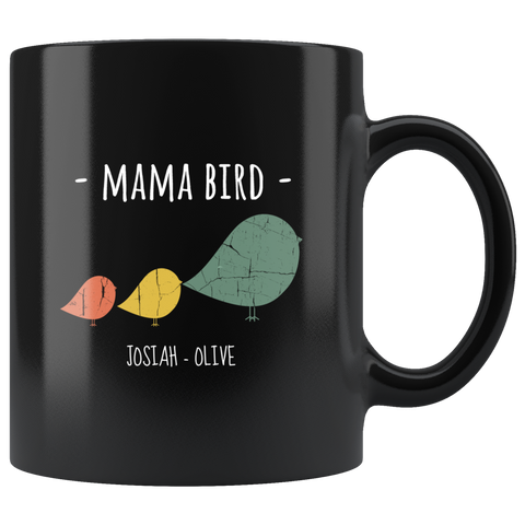 Image of Mama Bird Black Mug Josiah Olive